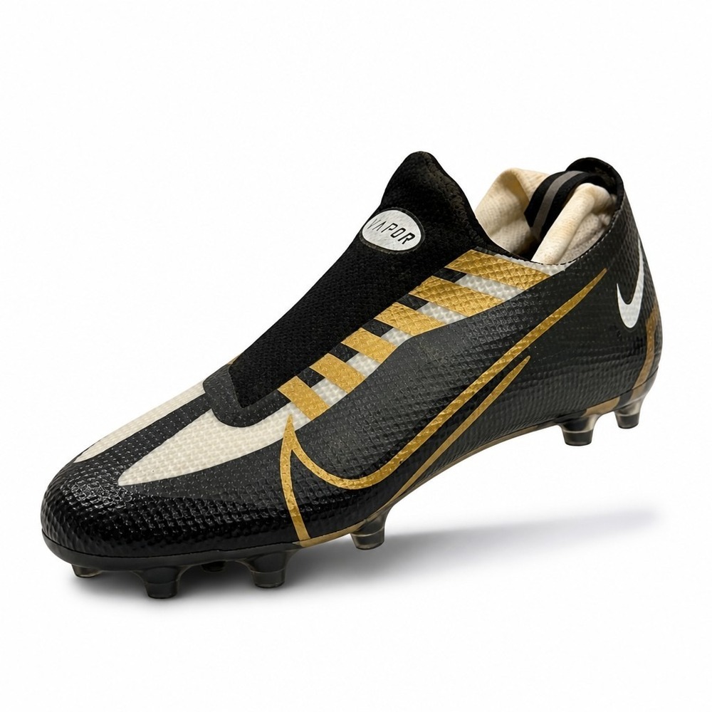 Nike Vapor Edge Pro‎ 360 Womens 9.5 Black Metallic Gold Football Cleats Athletic